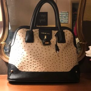 LONDON FOG ostrich skin bag